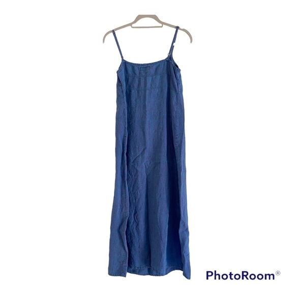 FLAX Tank Top Style Maxi 100% Linen Dress. - Picture 3 of 9